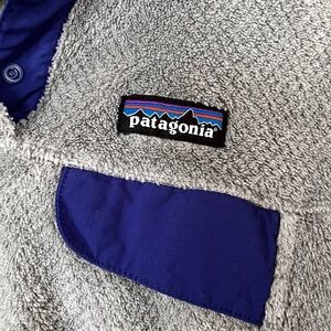Patagonia Gray Fleece with Blue Trim